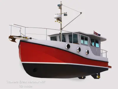 Trawlers Great Harbour N37 Low-poly 3D model
