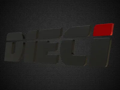 dieci logo 3D model