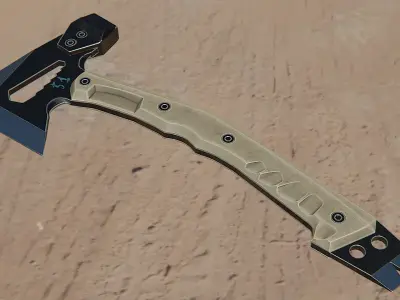 Tactical axe game-ready model Low-poly 3D model