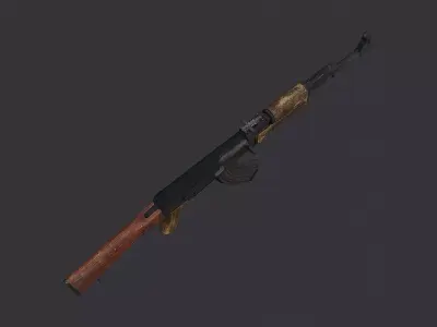 AK-47 Rifle Prop Low-poly 3D model