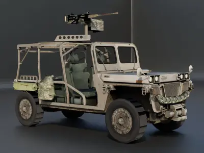 Growler ITV Military Vehicle  Low-poly 3D model