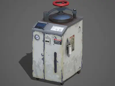 Old Laboratory Sterilizer 02 - PBR Game Ready Low-poly 3D model