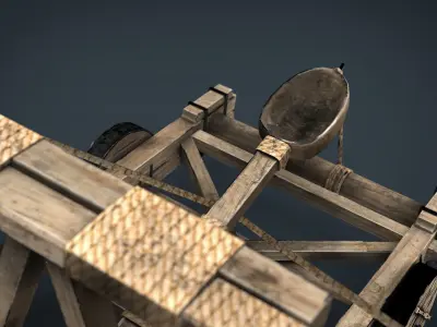 Medieval Catapult 3D model get