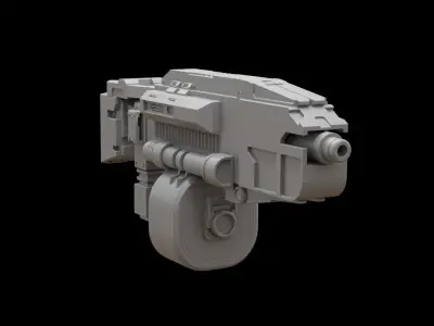 Mecha hard surface submachine gun 3D model purchase