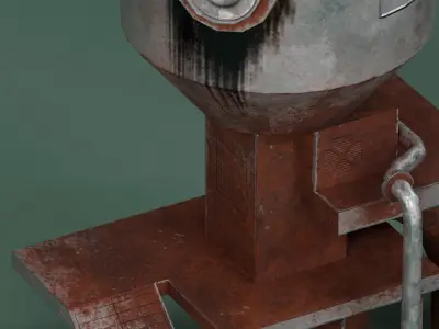 Rusty Old Oil Tank Game Ready Low Poly Low-poly 3D model