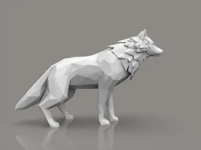 Wolf Low-poly  3D model