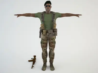 African Mercenary 3 3D model