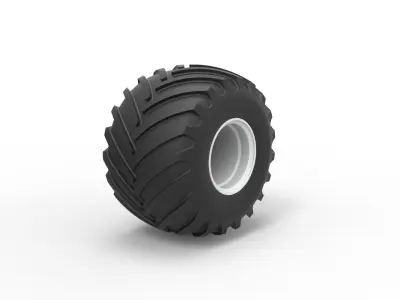 Wheel from vintage monster truck Scale 1 to 25 3D print model