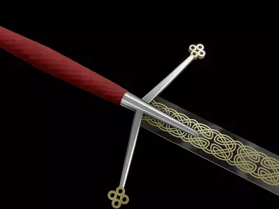 Scottish Claymore Sword Low-poly 3D model