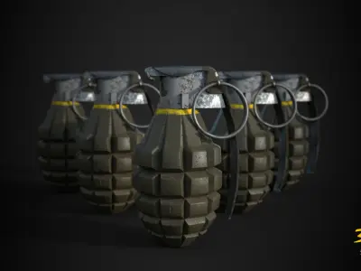 Lowpoly Grenade Low-poly 3D model