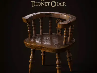 HOBBIT THONET CHAIR - VINTAGE - CLASSIC - RUSTIC - ANTIQUE 3D print model