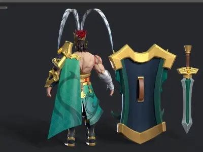 Sword shield Low-poly 3D model purchase