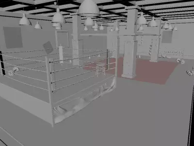 Gym Interior 3D Model Low-poly 3D model