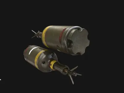 landmine empty grenade Low-poly 3D model