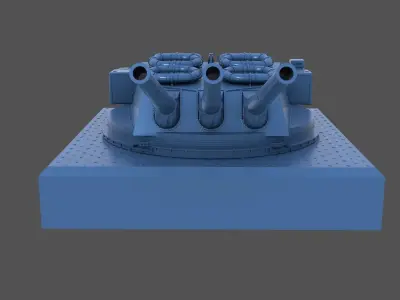 Italian 381-50 triple turret - Personal license - 1-72 scale 3D print model