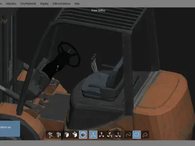 Forklift 3D Model truck on computer screen 3D model