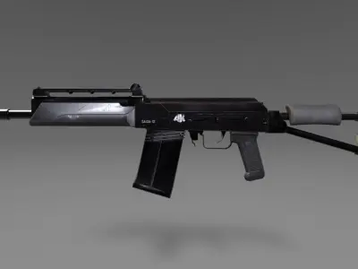 saiga rifle Low-poly 3D model