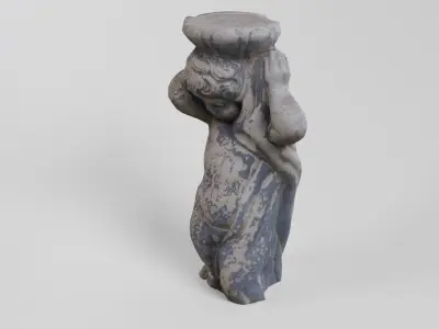 Garden Old Statue Free low-poly 3D model