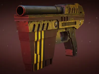Sci-fi Handgun Low-poly 3D model