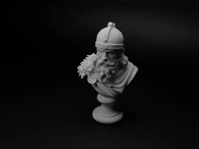 Scandinavian Sea Warrior Bust Chess 3D print model buy