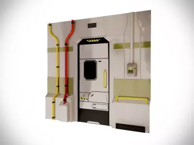 Sci-fi Door Free low-poly 3D model purchase