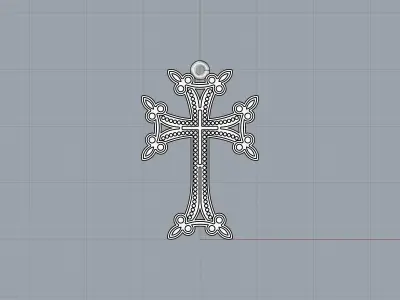 Cross pendant 3D print model 7