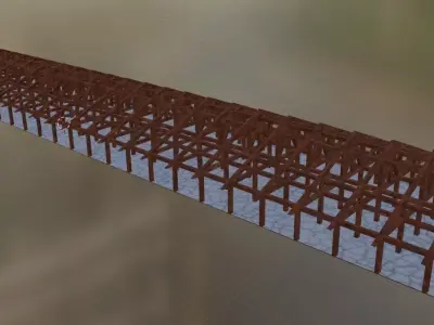 Abandoned Industrial Warehouse CAD - PBR Brutalist Factory Scene Low-poly 3D model