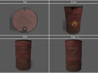 Oil Drum  Free low-poly 3D model