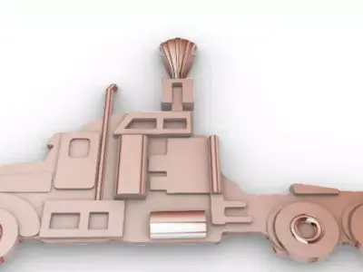 Semi Trailer Truck Pendant Necklace Jewerlry 3D print model