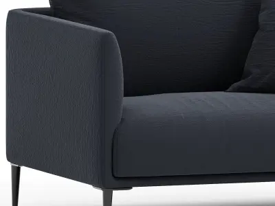 Sofa 2P antique effect buckle Oscar design EGal 3D model