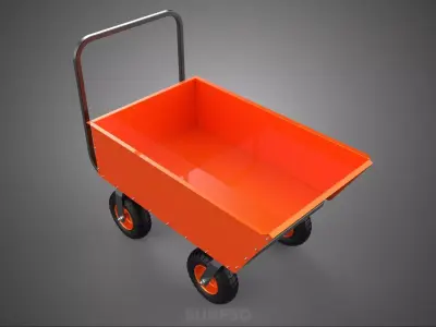 TIPPING GARBAGE RUBBISH TRASH WASTE CART BIN WAGON TROLLEY DUMP 3D model