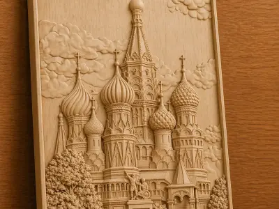 Cathedral Church Relief CNC 3D Model 3D model