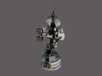 Defender Turret Low-poly 3D model
