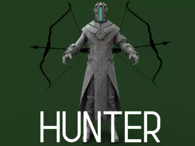 Part 1 - Sci-fi Hunter Low-poly 3D model