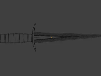Medieval Dagger 3D Model Clean Geometry No Textures Free 3D model