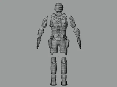 Futuristic Combat Exo-Suit Tactical Armor Concept Design 3D model