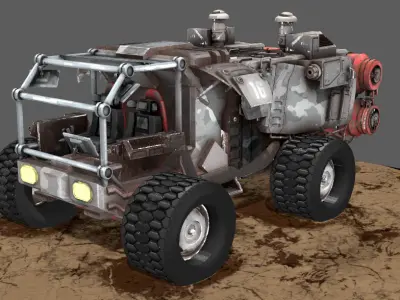 Space operation vehicle Military truck Low-poly 3D model