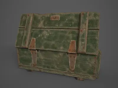 Old military box Low-poly 3D model