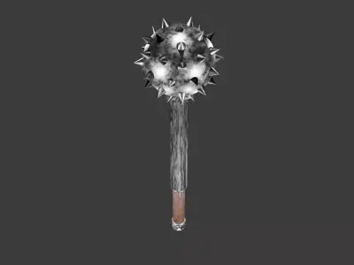 Medieval mace Low-poly 3D model 14
