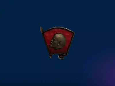 Lenin Badge Low-poly 3D model