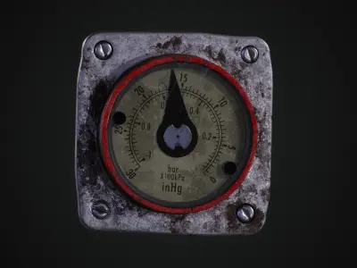 Pressure Gauge PBR  Free 3D model