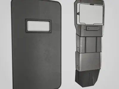 Tactical Arm Shield 2 Types Low-poly 3D model