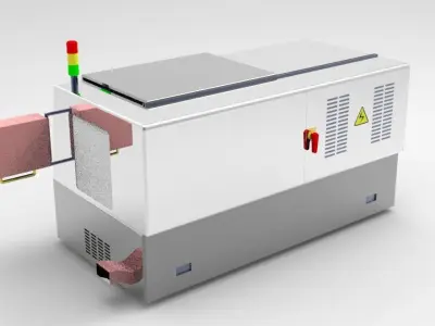 CNC double spindle lathe 3D model