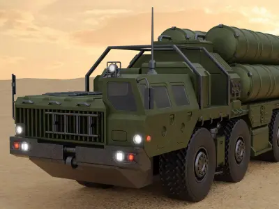 SAM Mobile Missile Launcher 3 of 3 Low-poly 3D model