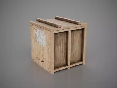 Small wooden box Low-poly 3D model