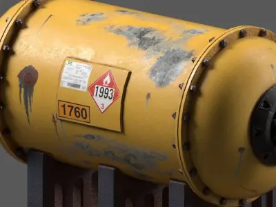 Stacked liquid fuel tanks - PBR - UE5 Free low-poly 3D model