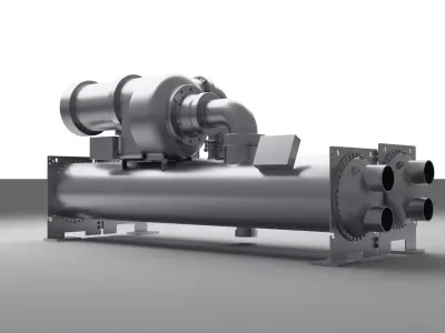 Industrial Chiller Unit 3D Model 3D model