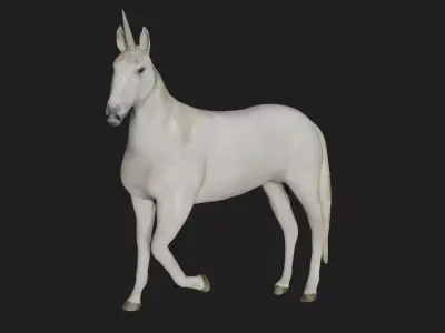 Unicorn running Low-poly 3D model