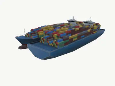 Cargo Ships Low-poly 3D model