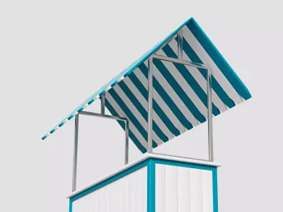 Wooden Food Stand 01 3D model